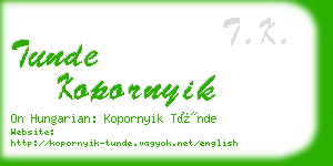 tunde kopornyik business card